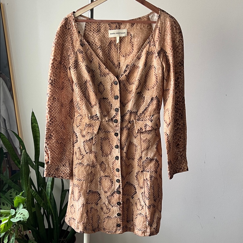 Mara Hoffman Brown Snake Print Dress S